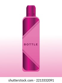 Shiny Pink water bottle design, Transparent pink shiny bottle design vector illustration