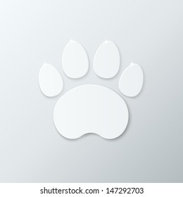 Shiny Plastic Trace of Cat. Vector Icon.