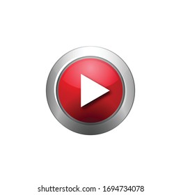 shiny play button logo icon vector illustration