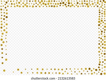 Shiny Polka Abstract Vector Transparent Background. Effect Sparkle Postcard. Golden Glow Modern Card. Round Paper Wallpaper.