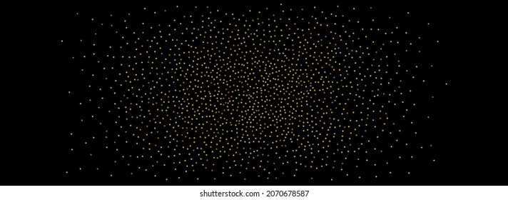 Brillante Vector de Navidad Polka Panorámico Fondo Negro. El Diseño Brillante. Cartel del Aniversario de la Lluvia de Oro. Círculo de la tarjeta de vacaciones.