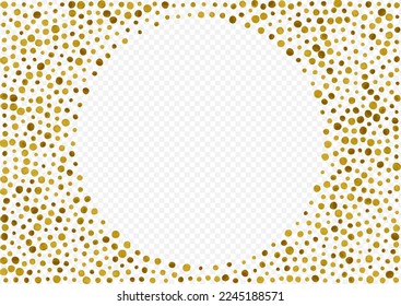 Shiny Polka Effect Vector Transparent Background. Luxury Confetti Illustration. Golden Shine Bridal Design. Rain Transparent Wallpaper.