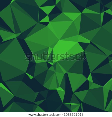 Shiny Polygonal Background in Dark Forest and Kelly Green Tones