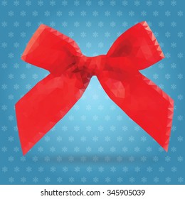 Shiny polygonal red satin ribbon