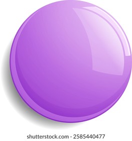 A shiny purple circle with a reflective surface