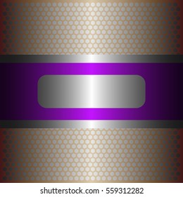shiny purple metal with silver background.shiny silver metal.gold plate with hexagon holes style design