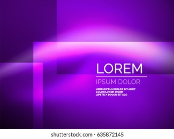 Shiny purple silk wave template, color satin with effects, vector abstract background