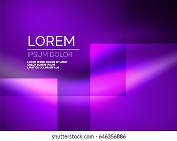 Shiny purple silk wave template, color satin with effects, vector abstract background