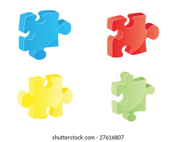 ilustración vectorial de pieza de rompecabezas brillante