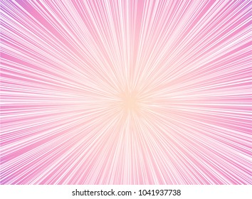 Shiny radial burst with linear particles. Vector absrtact illustration of Big Bang. Background with dispersion of light. Shiny light rays. Flashing beams. Warp speed concept