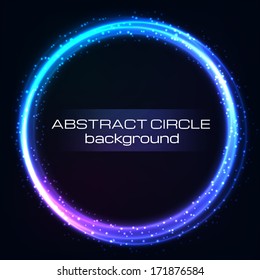 Shiny rainbow circles background. Vector illustration with space for your text.