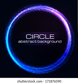 Shiny rainbow circles background. Vector illustration with space for your text.