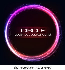 Shiny rainbow circles background. Vector illustration with space for your text.