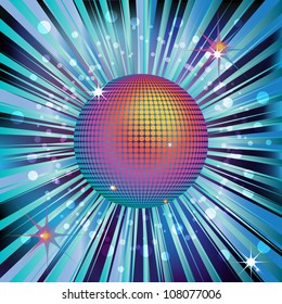 Shiny rainbow disco ball