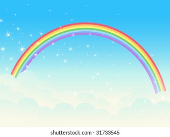 Shiny rainbow. Vector illustration.