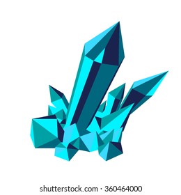 Shiny realistic blue crystal