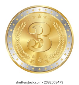 Shiny realistic gold. trophy prize design for champions and outstanding achievements. vector eps isolated