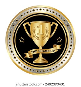 Shiny realistic gold. trophy prize design for champions and outstanding achievements. vector eps isolated