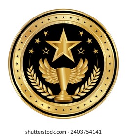 Shiny realistic gold. trophy prize design for champions and outstanding achievements. vector eps isolated