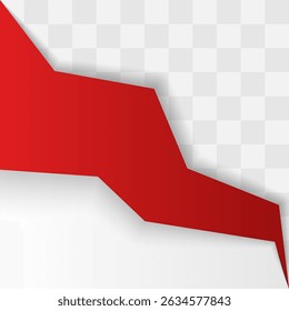 Shiny Realistic Indonesia Independence Day Footer Corner. Set Red White Corner Design