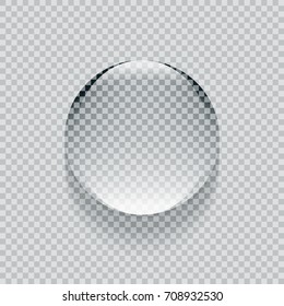 Shiny realistic transparent round vector water drop