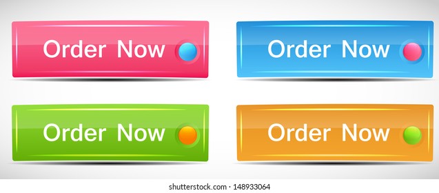 Shiny Rectangle Menu Buttons vector illustration