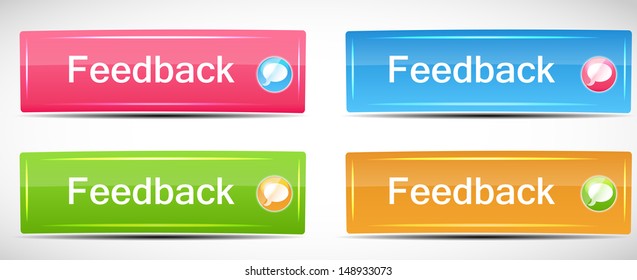 Shiny Rectangle Menu Buttons vector illustration