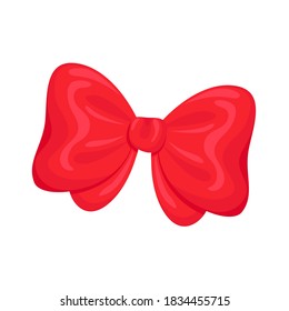 Shiny red bow Made from candy to give on Christmas.