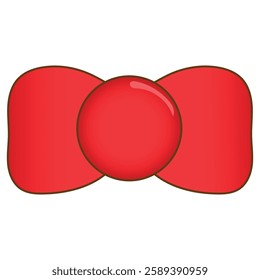 Shiny Red Bow Ribbon Flat Design Illustration