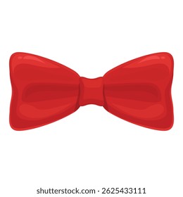 Shiny red bow tie symbolizing elegance and celebration on white background
