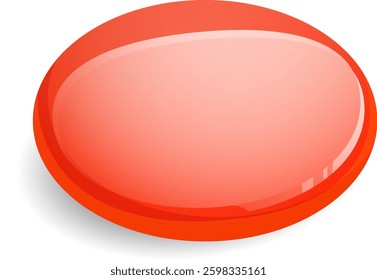 Shiny red button with a reflective surface