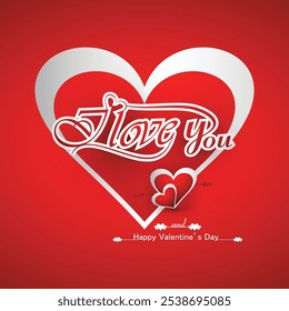 Shiny red color valentine's day modern I love you background	
