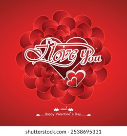 Shiny red color valentine's day modern I love you background	
