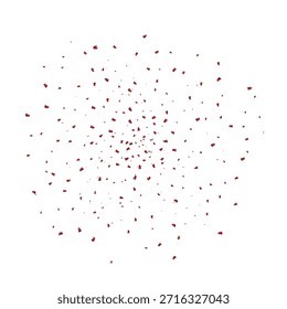 Shiny Red Confetti Explosion Particles For Party Celebration Illustration Isolated On White Background
