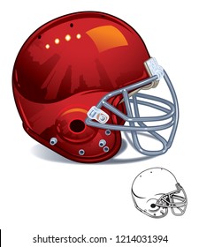 Shiny Red Football Helmet Profile