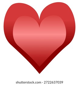 Un corazón degradado rojo brillante con reflejos suaves, que simboliza la pasión, el romance y el amor atemporal en un estilo clásico del Día de San Valentín.