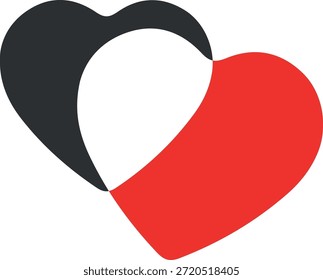 Un ícono de corazón rojo brillante con una forma de corazón Pequeña en el interior crea un símbolo de Ilustración vectorial romántica para un diseño de tarjeta de San Valentín que representa el amor y la pasión