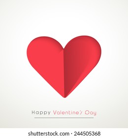 Shiny red heart on white background for Happy Valentines Day celebration.