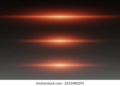 Shiny red light lines light effects. On a transparent background.