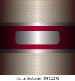 shiny red metal with silver background.shiny silver metal.gold plate with hexagon holes style design