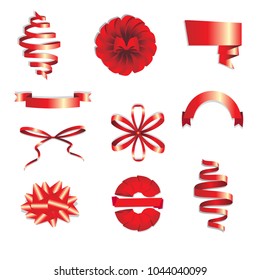 shiny red ribbon banners