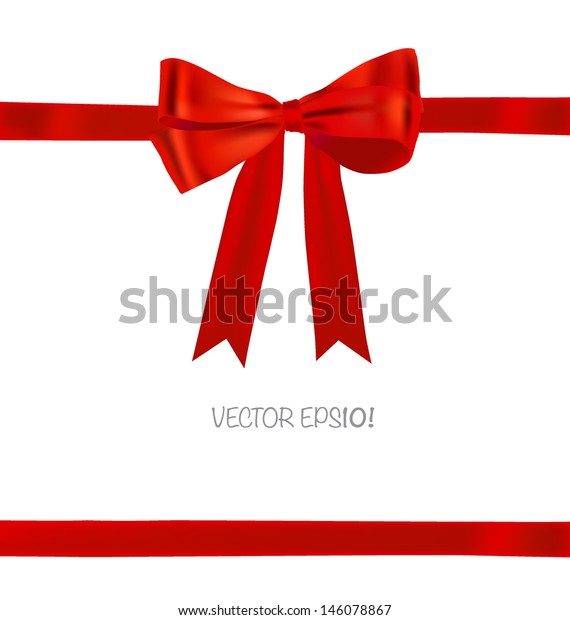 Shiny Red Ribbon On White Background Stock Vector (Royalty Free