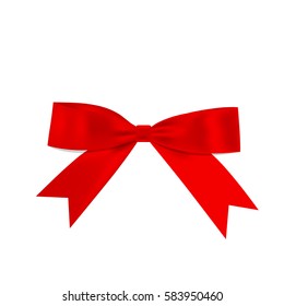 Shiny red ribbon. Vector illustration.