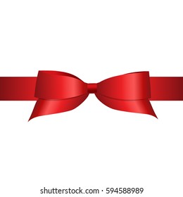 Shiny red ribbon. Vector illustration.