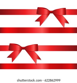 Shiny red ribbon. Vector illustration.