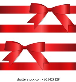 Shiny red ribbon. Vector illustration.