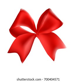 Shiny red ribbon. Vector illustration.