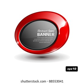 Shiny Red Round Banner