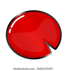 Burbuja de discurso rojo brillante o Anuncio promocional rojo metálico