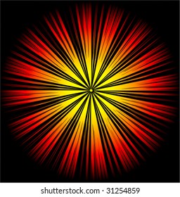 shiny red sun design